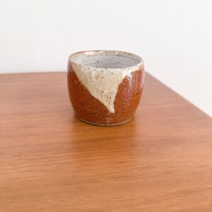 Handmade Ceramic Latte Bowl Studio Pottery Cup Brown Speckled Stoneware Tea Cup
